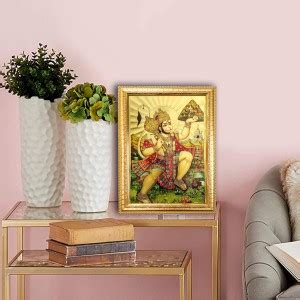 Hawai Handicraft Bajrang Bali Hanuman Ji God Photo with Frame for Pooja ...