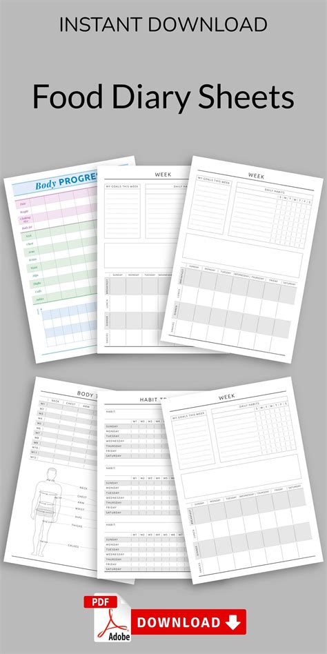 Food diary templates – Artofit