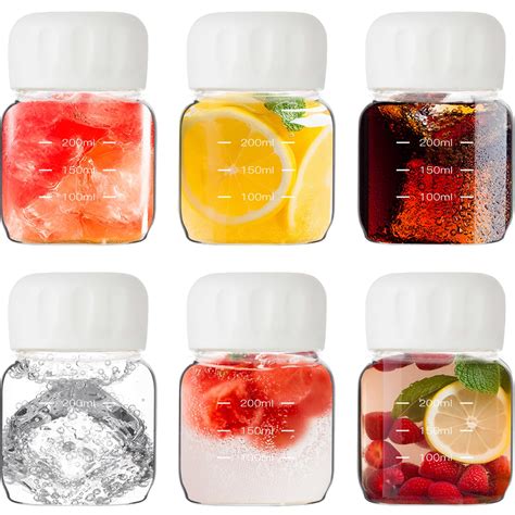 Danmu Glass Juice Bottles with Lids 10oz,Juicing Bottles Reusable Glass ...