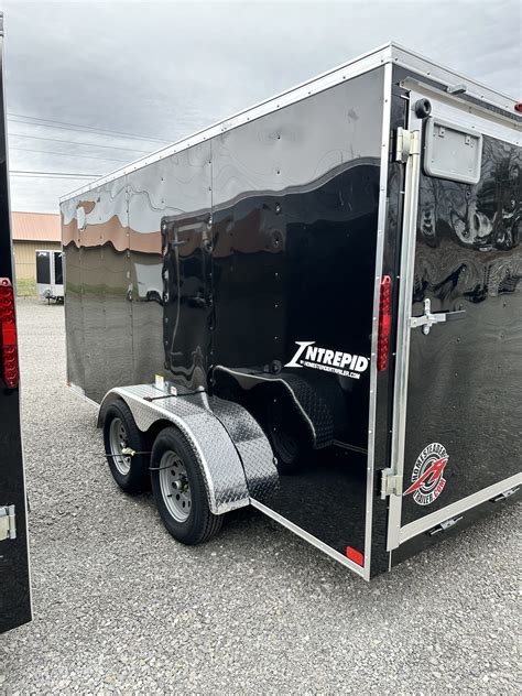 2022 7×14 Tandem V-Nose – Black – Ramp Door (714IT) – Country Farm and Home