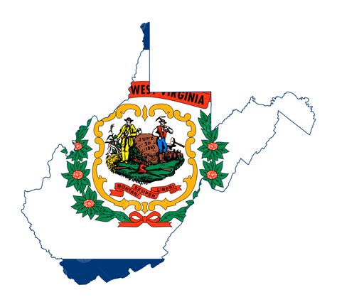 State Of West Virginia Flag Map Destination, Travel, Clipping Path, Usa ...