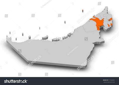 Map United Arab Emirates Sharjah 3dillustration Stock Illustration 511929331 | Shutterstock - map of sharjah united arab emirates