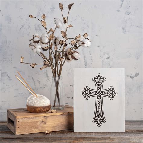 Cross Stencil - Reusable Stencils for Painting - Mylar Stencil for ...