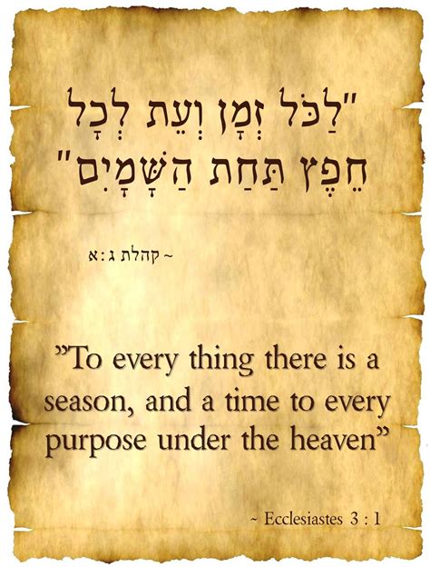 Ecclesiastes 3:1 Hebrew Vertical Postcard | Zazzle.com in 2021 | Hebrew ...