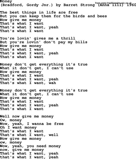 Money Lyrics By Pink Floyd at Evie Rounsevell blog