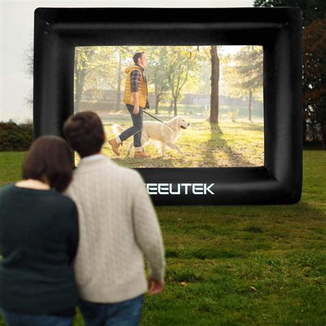 Seeutek 14 Feet Inflatable Outdoor Movie Projector Screen Outside Blow ...