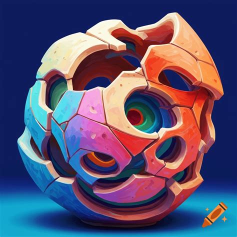 Sculptural ceramics with acrylic layers and broken geometry, inner topography of form art ...