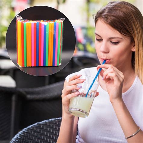 Donemore Smoothie Straws Boba Straws,Individually Wrapped Multi Colors ...
