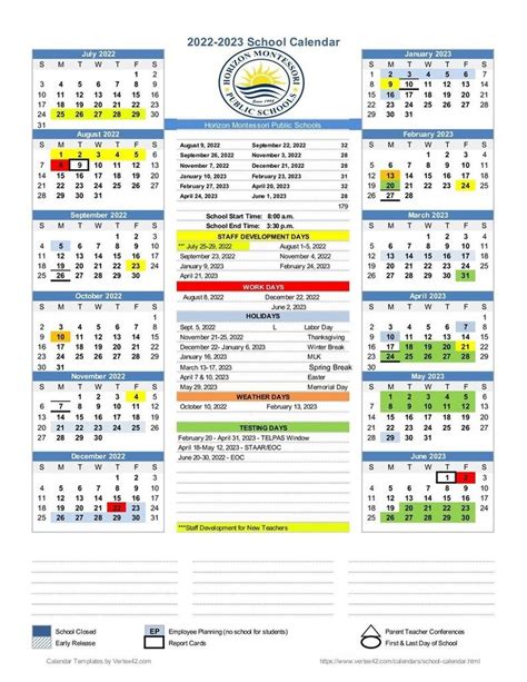 2022 - 2023 HMPS School Calendar | HM I McAllen
