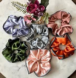 Luxury Satin Scrunchies Combo Pack, Anti-Hair-Breakage, Hair Ties ...