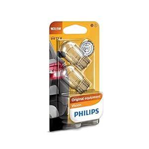 Philips Vision W21/5W 12066B2 Indicator Bulbs Pack of 2 in Blister Pack ...