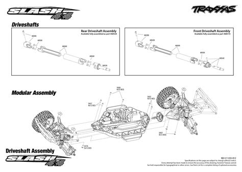 Traxxas Slash 4x4 VXL Parts Exploded View (68068-4) — Adventure Hobbies & Toys