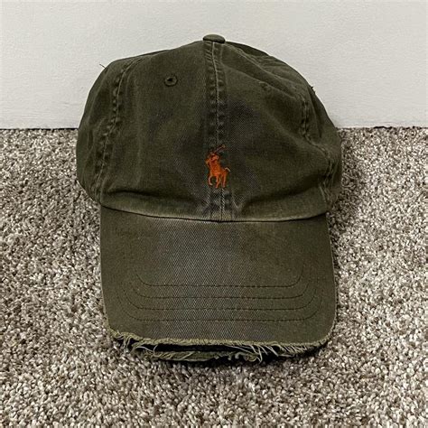 VINTAGE DISTRESSED BRIM POLO RALPH LAUREN HAT... - Depop