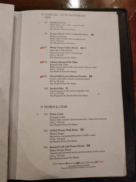 Menu at Oh! Calcutta Silver Arcade, Kolkata, Silver Arcade