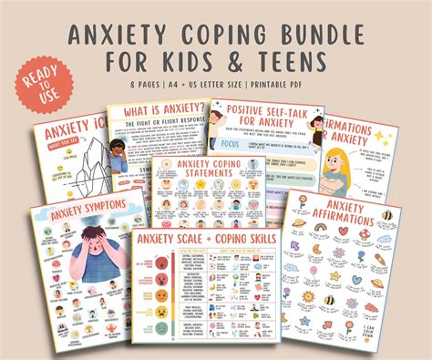 Anxiety Coping Skills Bundle Kids Teens (8 Pages) – MindSpace