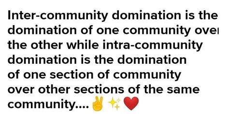 Example of inter community domination - Brainly.in