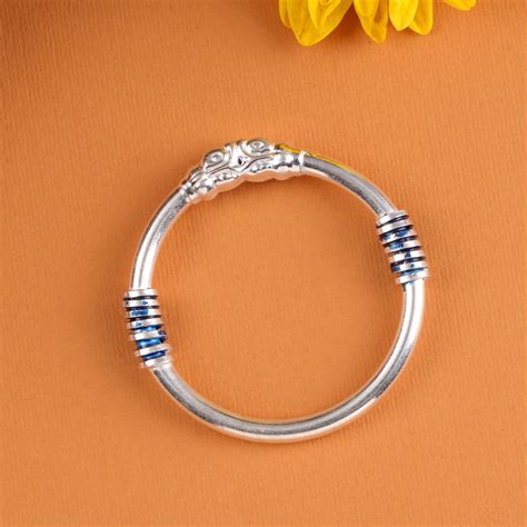 Traditional Yazhi Design Silver Bangle – Sri Anu Jewellers