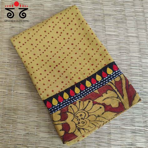 Kalamkari Hand Embroidered Blouse Fabric – Spatika Clothing