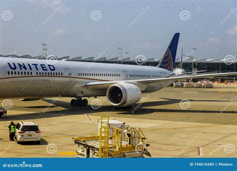 United Airlines Airplanes on the Terminal C Gate of Getting Ready for ...
