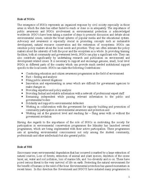 Mod V notes - Essay - Role of NGOs The emergence of NGOs represents an ...