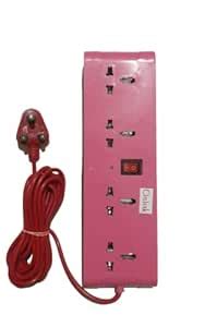 Buy NIOP PVC Plastic Multiuser Extension Board with 8 sockets Pink ...