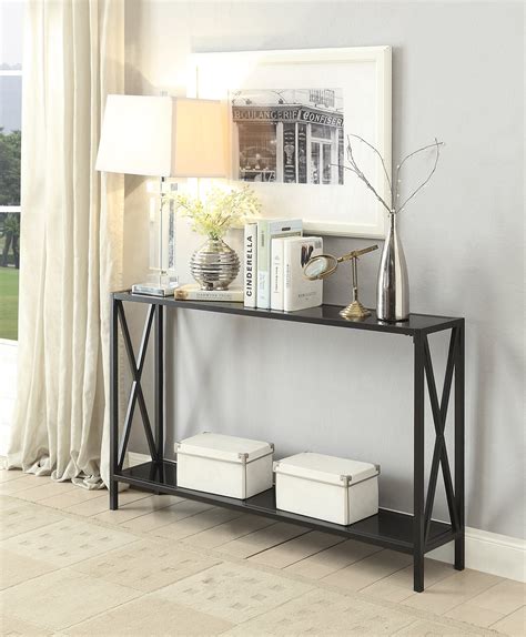 Gallery of Styling Your Space with Gray Wood and Black Steel Console ...