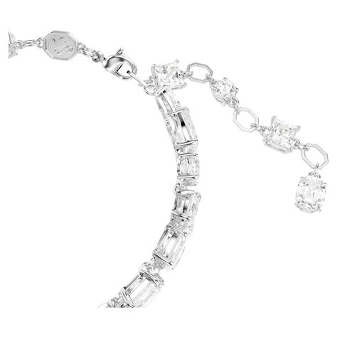 Mesmera bracelet, Mixed cuts, White, Rhodium plated | Swarovski