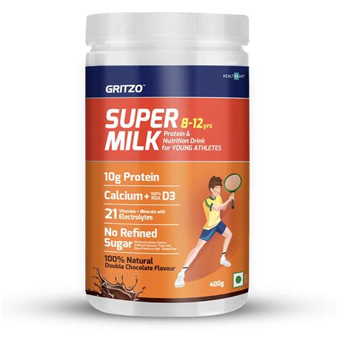 Gritzo SuperMilk 8-12y, Kids Nutrition & Health Drink, High Protein (10 ...