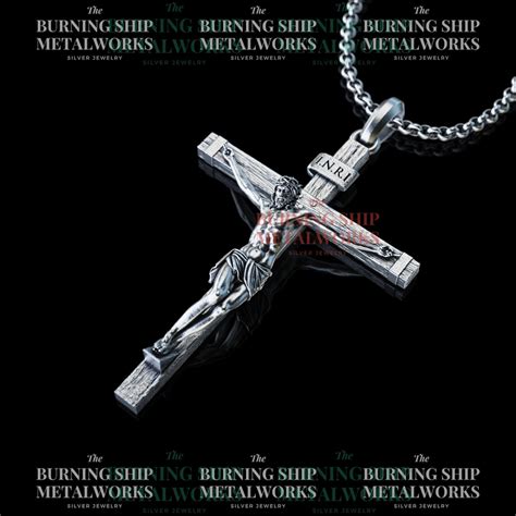 Personalized Silver Jesus Cross Necklace, Handmade Crucifixion of Jesus ...