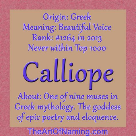 Calliope Names at Peter French blog
