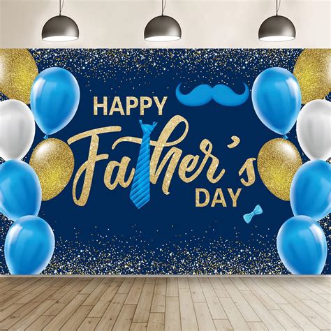 Amazon.com: Fathers Day Decoration Backdrop Happy Father's Day Banner ...