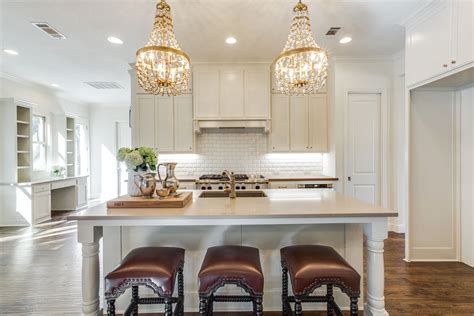 Fort Worth Kitchen. Chandeliers over Island. Kitchen. Bannister Custom ...