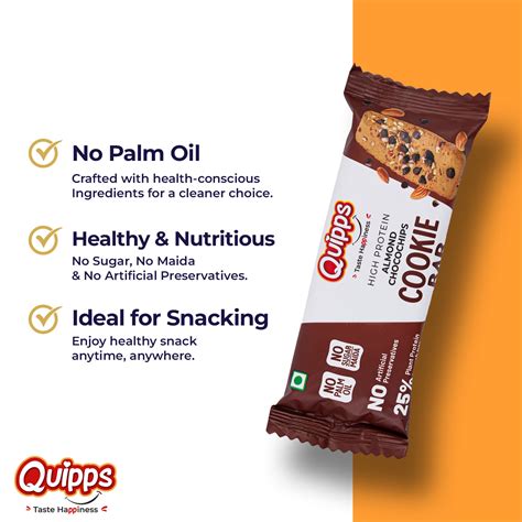Protein-Packed Cookie Bars - Almond Choco chips (PACK OF 10) – Quipps