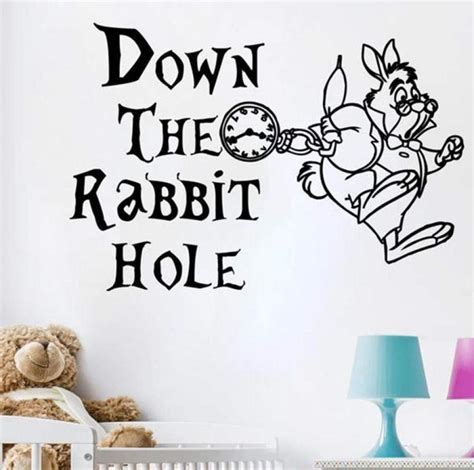 Buy Wall Sticker-Cute White Rabbit Applique Alice in Wonderland 57X83Cm ...