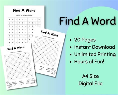 Printable Find a Word Exercise 的图像结果