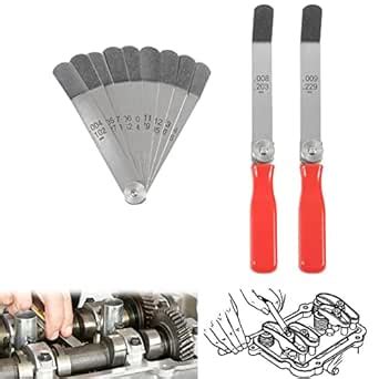 yourour A308 Offset Valve Tappet Gauge Set, 11-Blades Feeler Gauge ...
