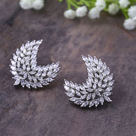 Buy SHOSHAA Silver Diamontic Studs Online