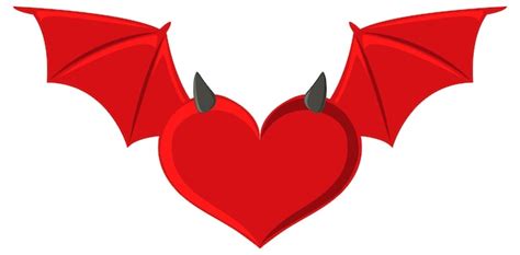 Pipistrello rosso a forma di cuore su sfondo bianco | Vettore Gratis