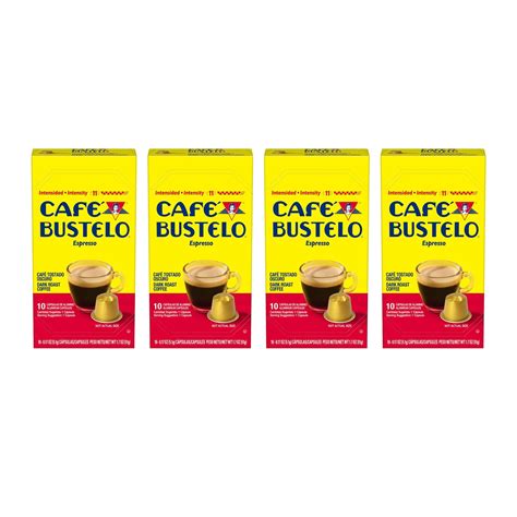 Cafe Bustelo Dark Roast Espresso Coffee Capsules, 4 Pack, 10 Count Each ...
