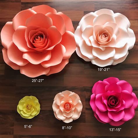 Paper Flowers SVG Extra Large Rose Paper Flower Template | Etsy