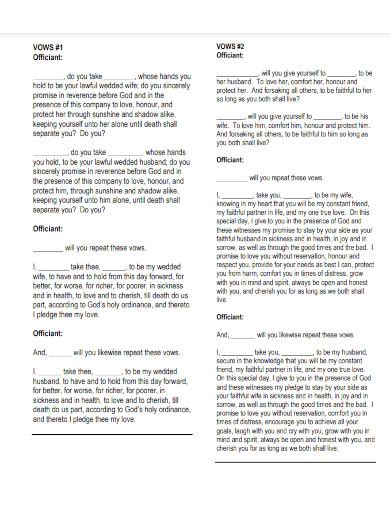 Image result for Wedding Vows Examples