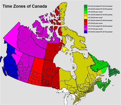 Time Zones In Canada By Map at Lara Caley blog