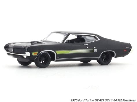 1970 Ford Torino GT 429 SCJ black 1:64 M2 Machines licensed diecast ...