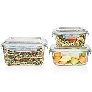 Universal Cure Food Storage Containers with Lid Oven Safe Glass ...