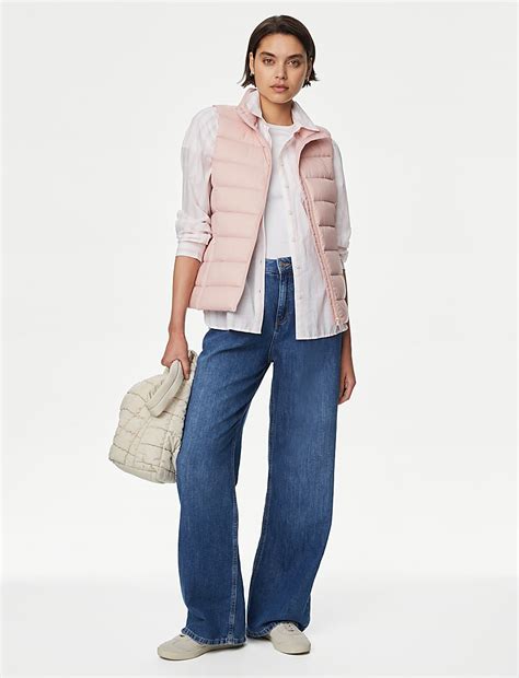 Buy Feather & Down Quilted Packaway Puffer Gilet at Marks & Spencer