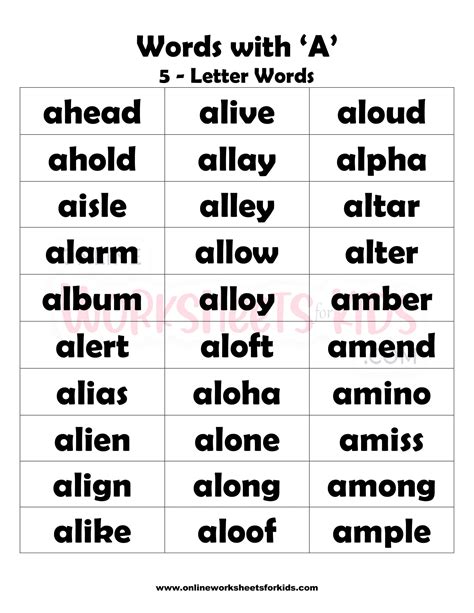 Words That Start With A-Z Worksheets | Education.com - Worksheets Library
