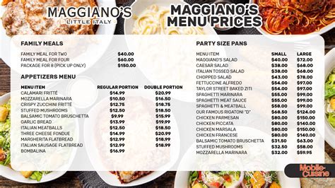 Maggiano's Menu Prices + $10 Off Next Order (2024)