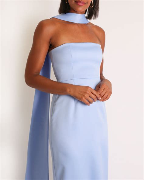 Neck Scarf | Blue wedding guest dresses, Baby blue bridesmaid dresses, Dress with shawl
