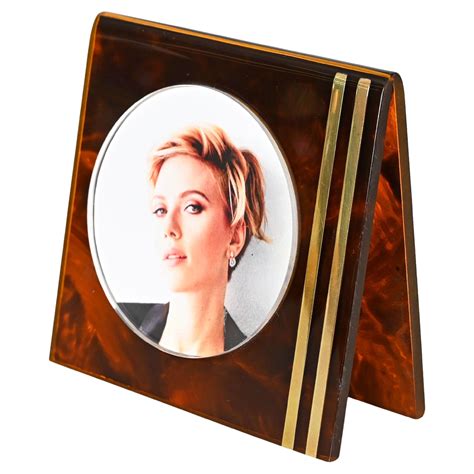 Christian Dior Photo Frame in Lucite Tortoiseshell and Brass, Italy ...