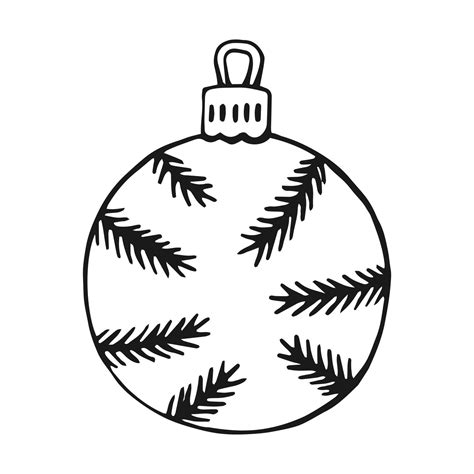 Christmas baubles. Decoration isolated elements. Hand drawn vector ...